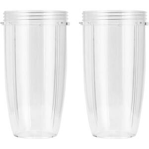 2 Pak NutriBullet Replacement Cups 32 Oz No Lids by Easeurlife Clear Plastic New